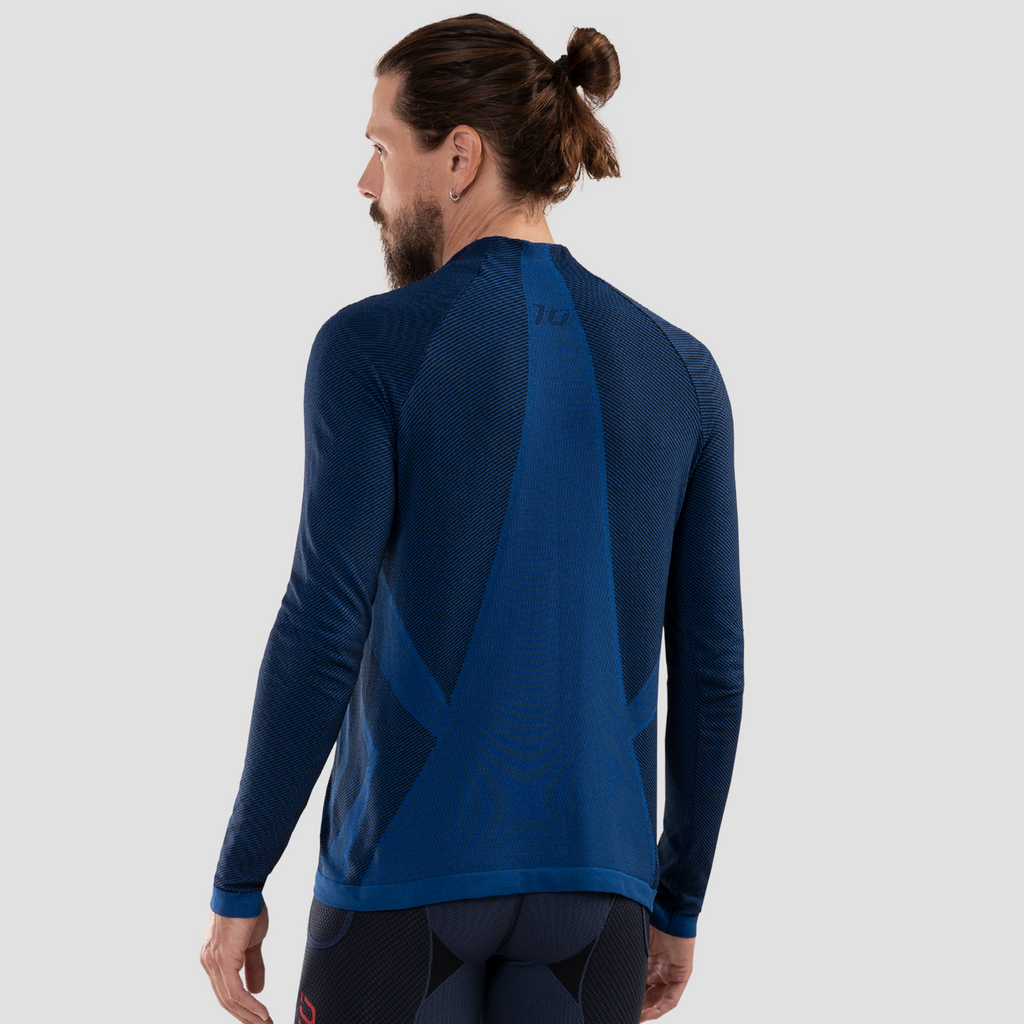 Camiseta térmica ultraligera de manga larga para hombre. Nombre del producto Bunkai. Color azul. Foto espalda