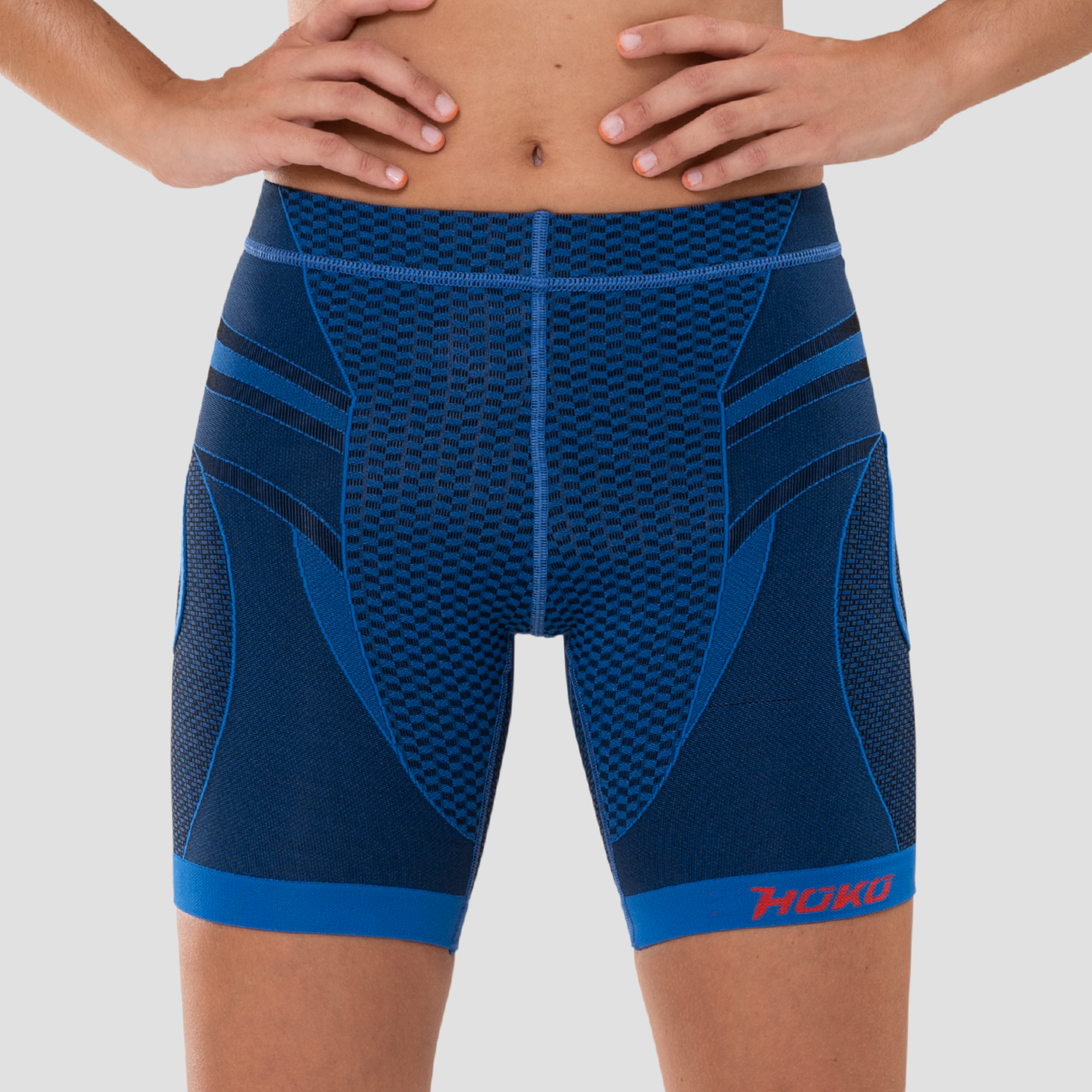 Malla trail running corta mujer Hoko Megamo azul