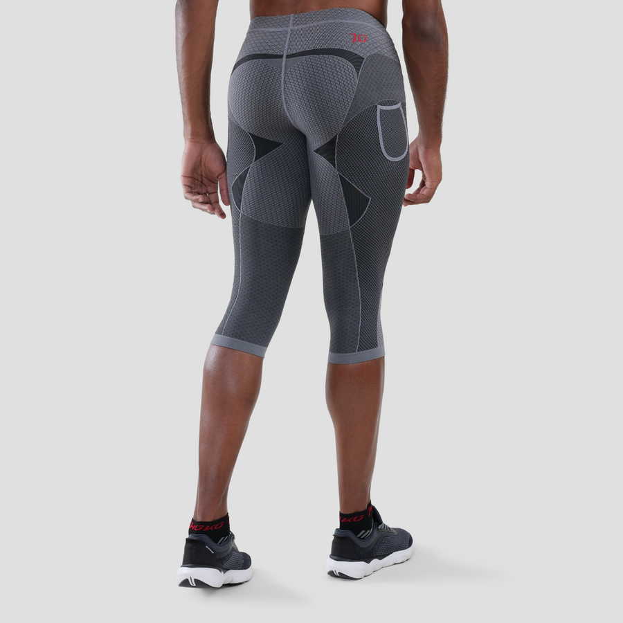 Malla pirata compresiva para hombre. Nombre del producto Sayonara. Color plomo. Foto trasera